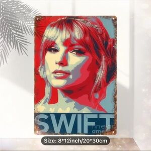Taylor Swift Colorful Portrait Metal Sign